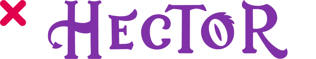 Kerning incorreto logo Hector